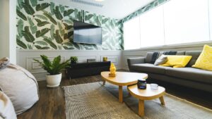 Tegels kan je op de wanden van het interieur toevoegen